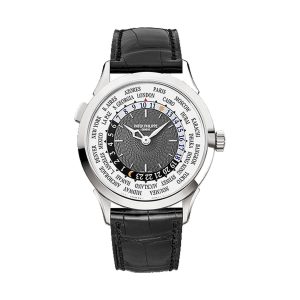 Patek Philippe Complications World Time 18K White Gold Black Charcoal Guilloché Dial 38.5mm 5230G-001
