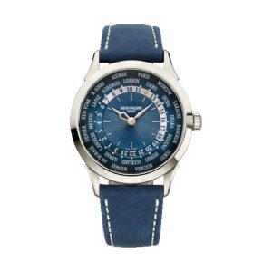 Patek Philippe Complications World Time 950 Platinum Blue Guilloché Dial 38.5mm 5230P-001