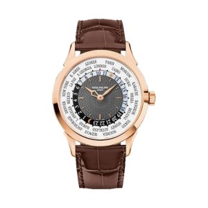 Patek Philippe Complications World Time 18K Rose Gold Charcoal Gray Guilloché Dial 38.5mm 5230R-001
