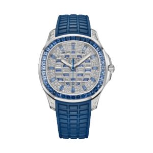 Patek Philippe Aquanaut Luce Haute Joaillerie 18K White Gold Diamond & Blue Sapphire Pave Dial 38.8mm 5268/461G-001