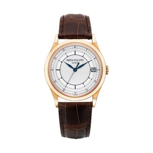 Patek Philippe Calatrava Sector Dial 18K Rose Gold Silver Opaline Dial 38mm 5296R-001
