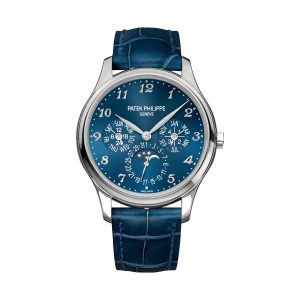 Patek Philippe Grand Complications Ultra-Thin Perpetual Calendar 18K White Gold Royal Blue Sunburst Dial 39mm 5327G-001