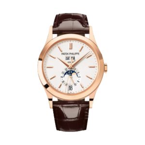 Patek Philippe Complications Annual Calendar Moon Phase 18K Rose Gold Silver Opaline Dial 38.5mm 5396R-011