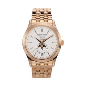 Patek Philippe Complications Annual Calendar Moon Phase 18K Rose Gold Silver Opaline Dial & Bracelet 38.5mm 5396/1R-010