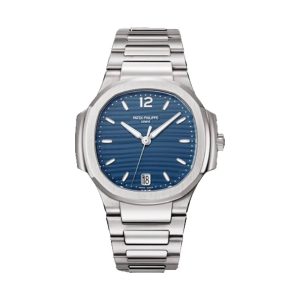 Patek Philippe Nautilus Ladies Automatic Stainless Steel Sunburst Blue Opaline Dial 35.2mm 7118/1A-001