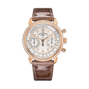 Patek Philippe Complications Ladies Manual-Wind Chronograph 18K Rose Gold Diamond Bezel Silver Dial 38mm 7150/250R-001