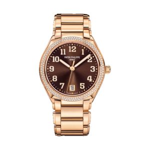 Patek Philippe Twenty~4 Automatic 18K Rose Gold Factory Diamond Bezel Brown Sunburst Dial 36mm 7300/1200R-001