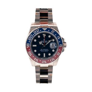 Rolex GMT-Master II Pepsi 18K White Gold Blue Dial Red & Blue Cerachrom Bezel Oyster Bracelet 40mm 116719BLRO