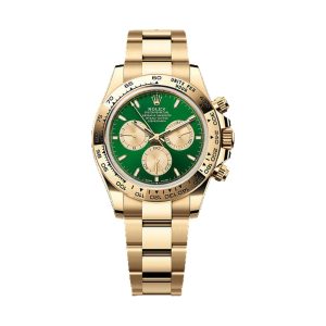 Rolex Cosmograph Daytona 18K Yellow Gold Bright Green Dial Yellow Gold Bezel Oyster Bracelet 40mm 126508