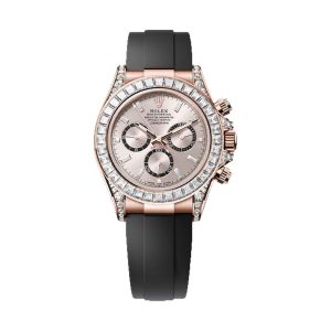 Rolex Cosmograph Daytona 18K Everose Gold Trapeze Diamond Bezel & Lugs Sundust Diamond Dial Oysterflex 40mm 126535TBR