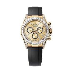 Rolex Cosmograph Daytona 18K White Gold Factory Trapeze Diamond Bezel & Lugs Sundust Diamond Dial Oysterflex 40mm 126539TBR