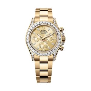 Rolex Cosmograph Daytona 18K Yellow Gold Factory Trapeze Diamond Bezel Golden Diamond Dial 40mm 126598TBR