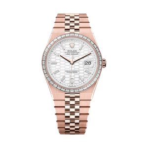 Rolex Day-Date 40 18K Everose Gold Factory Diamond Bezel Intense White Honeycomb Dial 40mm 127385TBR
