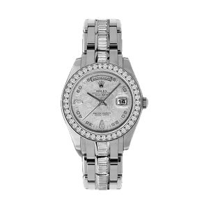 Rolex Day-Date Masterpiece 39 Platinum Factory Baguette Diamond Bezel Meteorite Diamond Dial 18956 BRIL