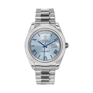 Rolex Day-Date 40 950 Platinum Ice Blue Quadrant Motif Roman Dial President Bracelet 40mm 228206