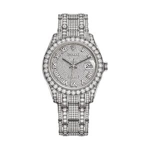Rolex Pearlmaster 39 18K White Gold Full Factory Diamond Pave Case Bezel Dial & Bracelet 86409RBR